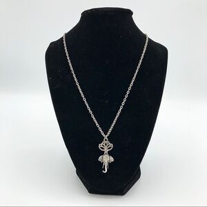 Elephant Lotus Charm Silver Tone Boho Hippie Necklace
